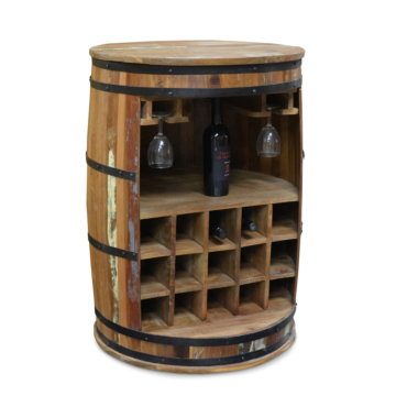 Recycled wood bar cabinet