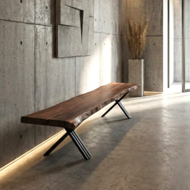 Spisebordsbænk med naturkant